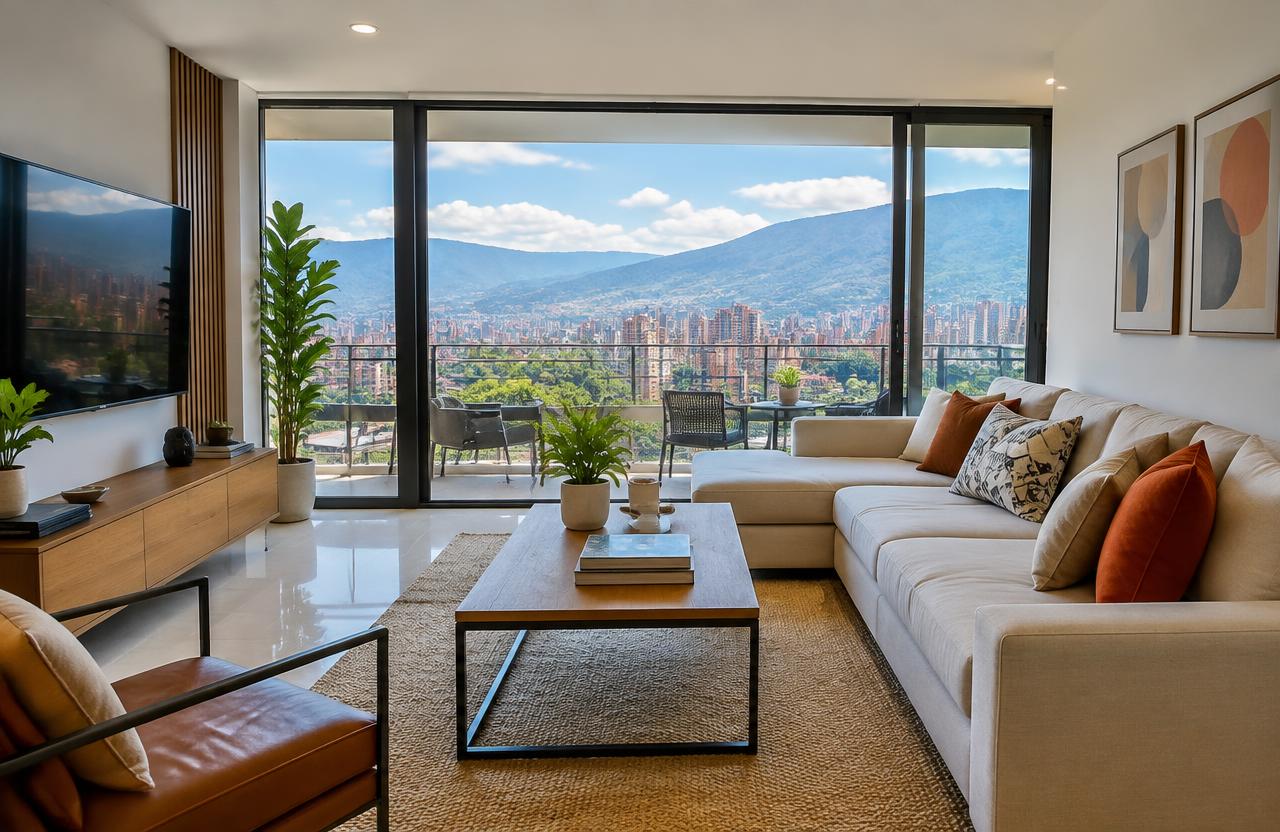 Apartamento con vista panorámica en El Poblado